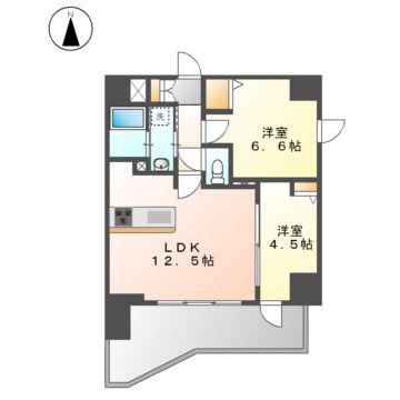 S-RESIDENCE高岳CLARITY(2LDK/6階)の間取り写真