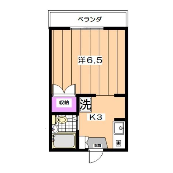 メゾンホシノ(1K/2階)の間取り写真