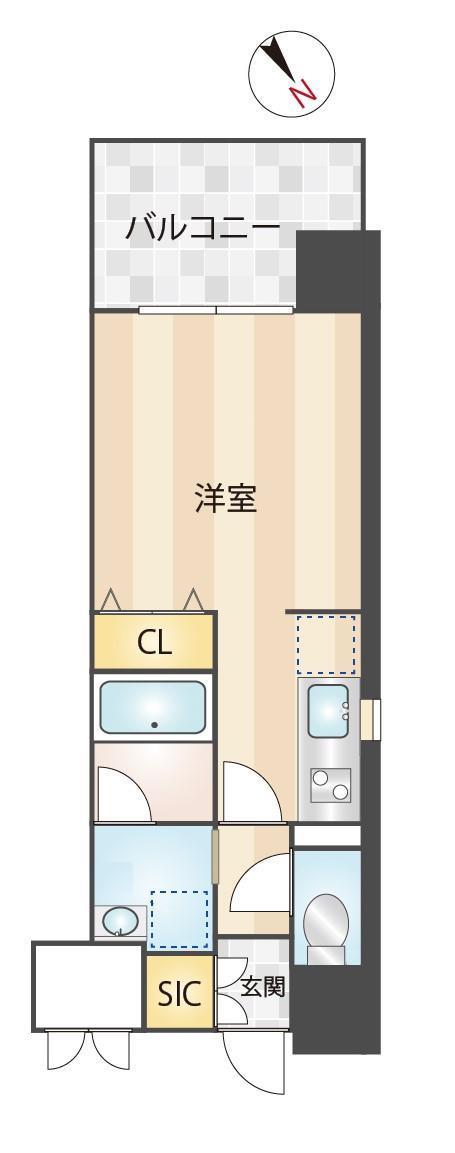 MAISON DE R 東比恵(ワンルーム/8階)の間取り写真