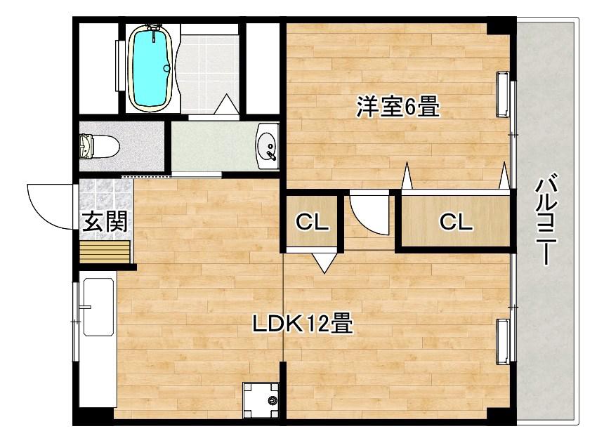 大朋マンション(1LDK/2階)の間取り写真