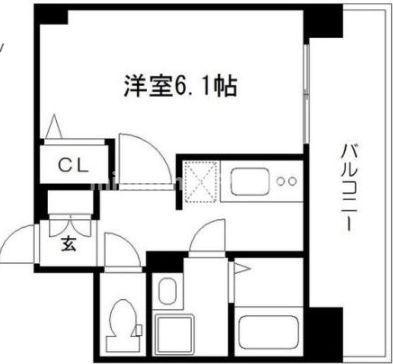 エスリード南森町(1K/3階)の間取り写真