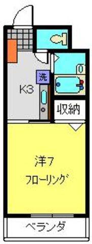 アパートメント カヤ(1K/3階)の間取り写真
