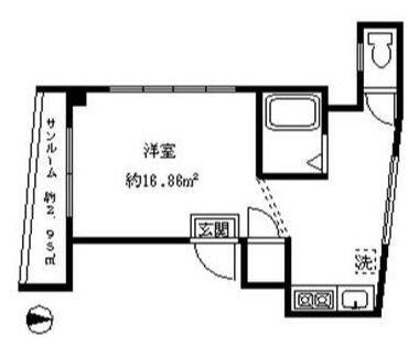 第70協英ビル(1K/2階)の間取り写真
