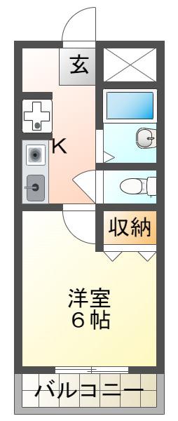 アドレス3(1K/2階)の間取り写真