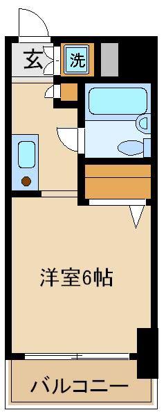 ウインベルソロ国分寺(1K/6階)の間取り写真