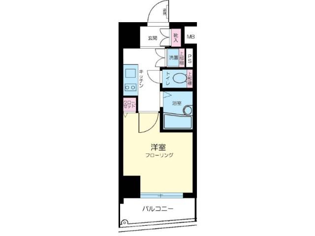 ヴェローナ大井南ルッソグランデ(1K/3階)の間取り写真