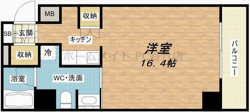 アーデンタワー南堀江(1K/2階)の間取り写真