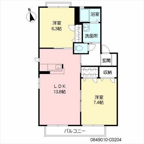 マリナライフC(2LDK/2階)の間取り写真