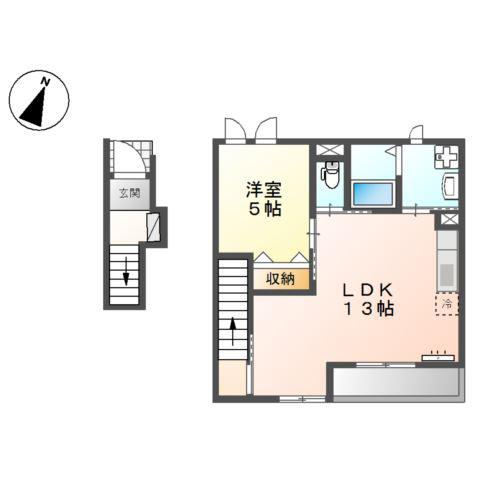 プレミアージュK(1LDK/2階)の間取り写真