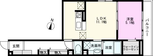 アヴァンス八潮C(1LDK/3階)の間取り写真