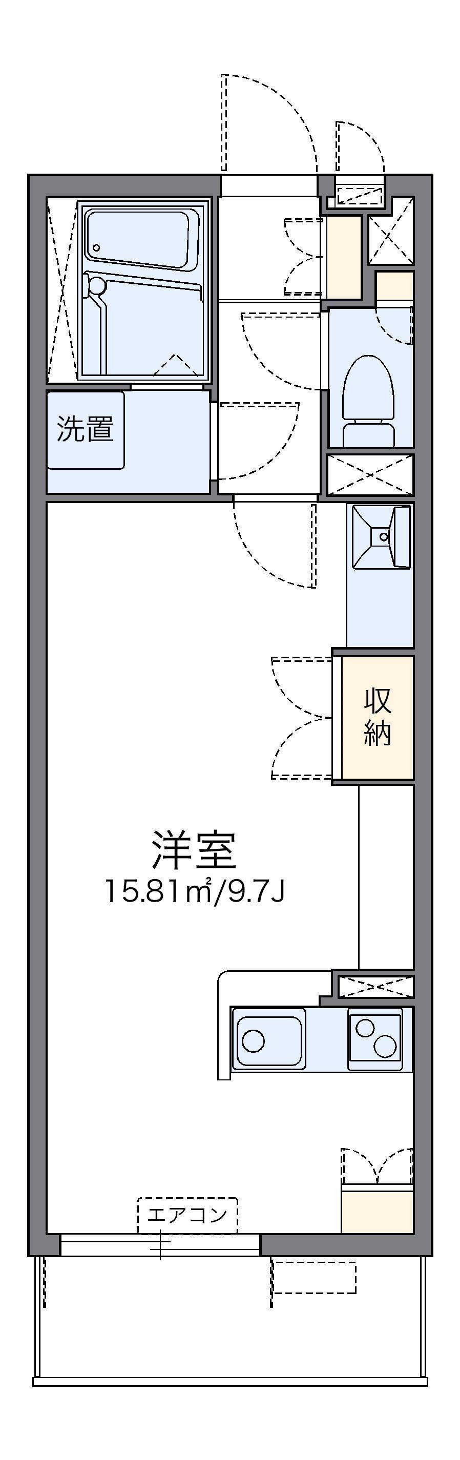 レオネクストORCHID T(ワンルーム/4階)の間取り写真
