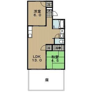 シャトル緑ヶ丘I(2LDK/1階)の間取り写真