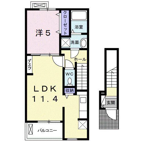 セボージャ(1LDK/2階)の間取り写真