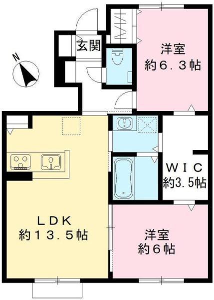 SUN KYOTO 伊勢町(2LDK/1階)の間取り写真