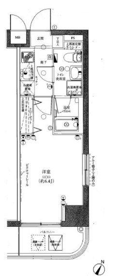 グリアス宮崎台(1K/9階)の間取り写真