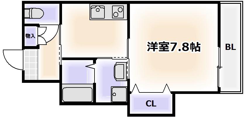 クレアール西今川(1K/2階)の間取り写真