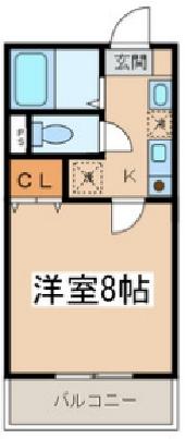 サンライトヒルズ(1K/3階)の間取り写真