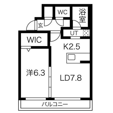 グランリーオ水車町(1LDK/2階)の間取り写真