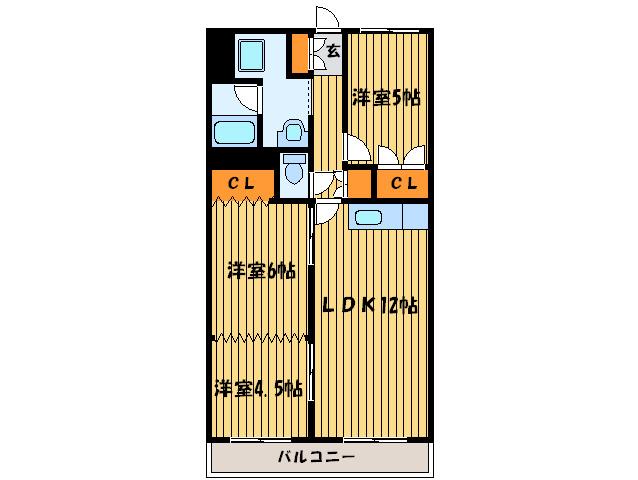 信和リッチ(3LDK/2階)の間取り写真