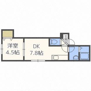 MKステュディオ(1DK/2階)の間取り写真