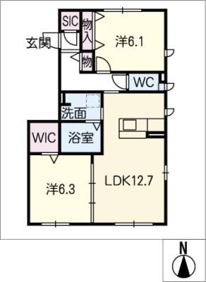 メゾン ポタジェ(2LDK/1階)の間取り写真