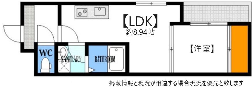 RESIDENTIAL 戸坂駅前(1LDK/3階)の間取り写真