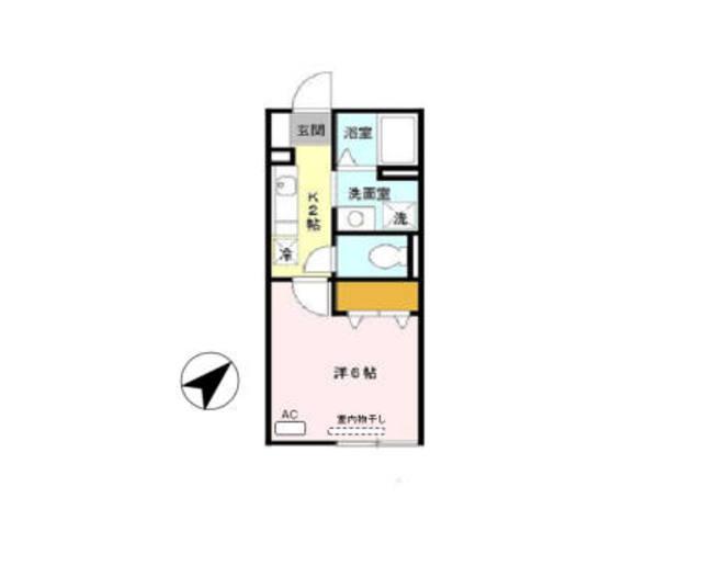 ルミエール中向陽(1K/1階)の間取り写真