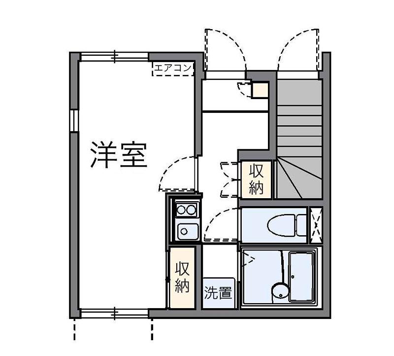 桜丘第3(1K/1階)の間取り写真