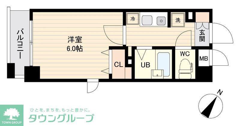 エシッド行徳駅前(1K/2階)の間取り写真