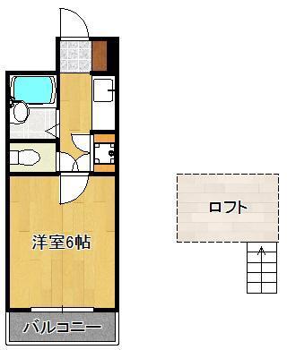 レジオン幸神II(1K/2階)の間取り写真