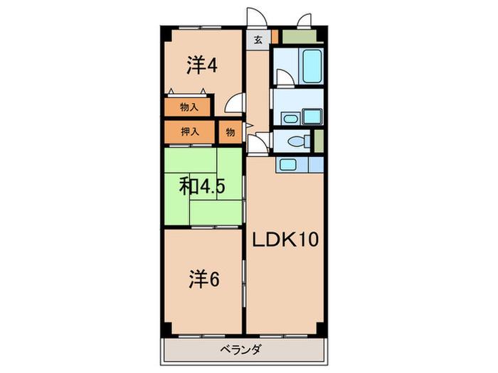 グリーンエクセル甲南(3LDK/2階)の間取り写真