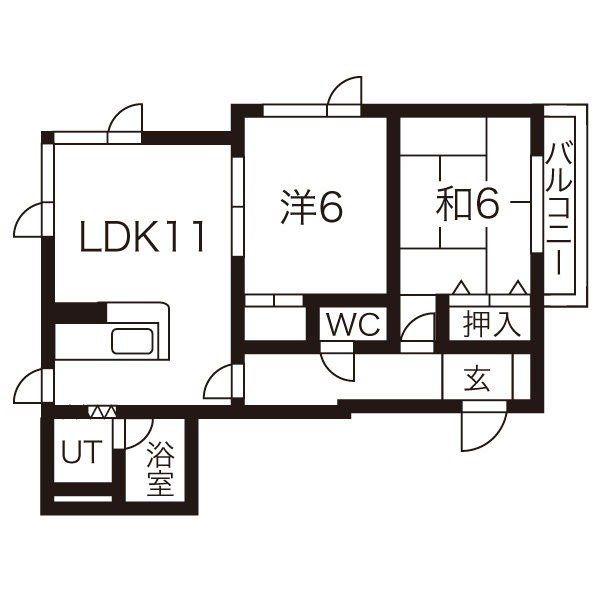 GOTOマンション(2LDK/2階)の間取り写真
