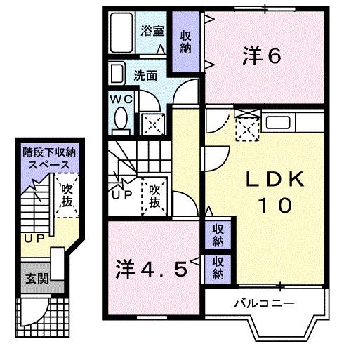アイリス(2LDK/2階)の間取り写真