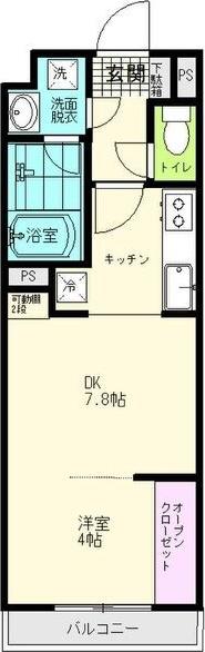 THE IOT HARANOMACHI α(1DK/1階)の間取り写真