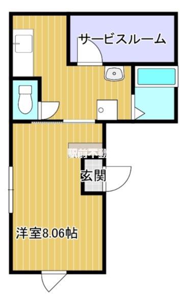 泉マンション(1SK/3階)の間取り写真