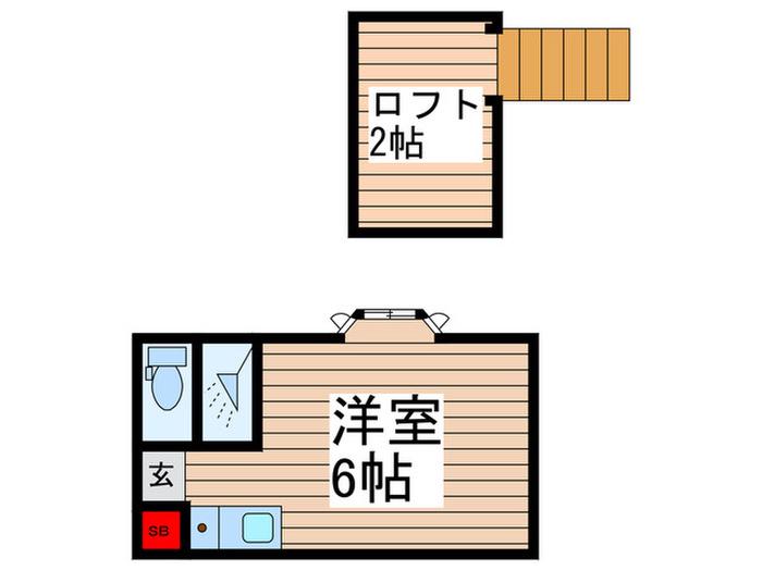 ケントハウス(ワンルーム/2階)の間取り写真