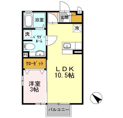 セジュールYAMAZAKI A・B(1LDK/2階)の間取り写真