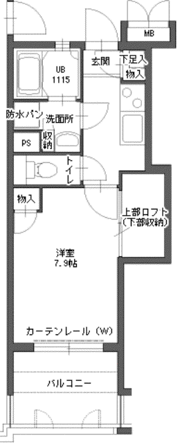アクタス博多Vタワー(1K/11階)の間取り写真