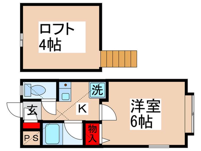 20BOX弐番館(1K/1階)の間取り写真