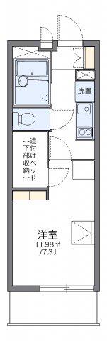 レオパレス蕾(1K/3階)の間取り写真