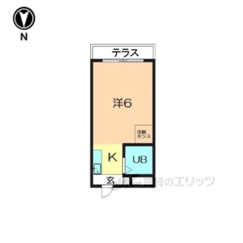 コーポ平城(1K/1階)の間取り写真