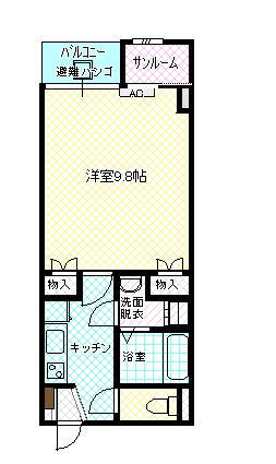 オーベルA・R・I(1K/2階)の間取り写真