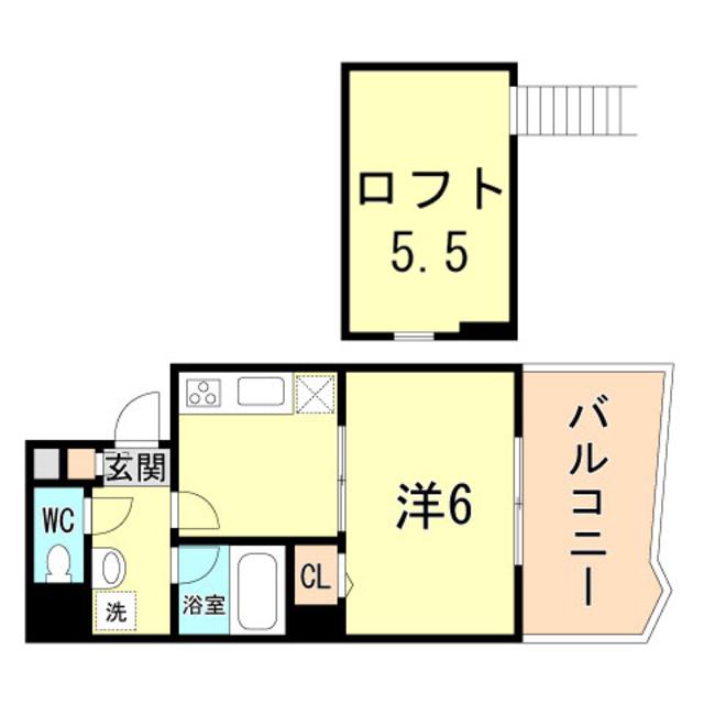 オーシャンビュー湊町(1K/7階)の間取り写真