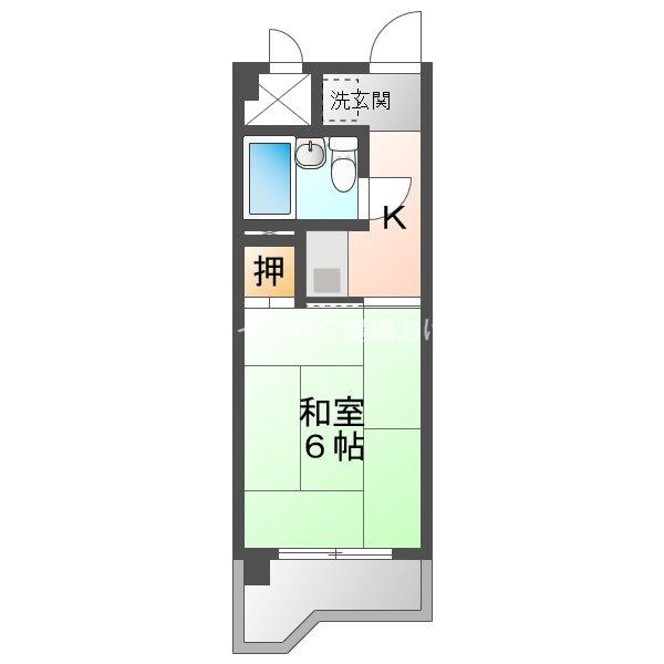 サンパル23(1K/4階)の間取り写真