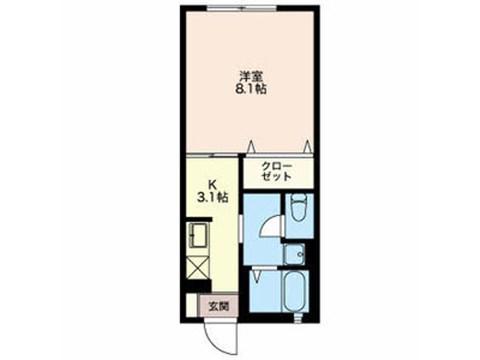 コスモス I(1K/1階)の間取り写真