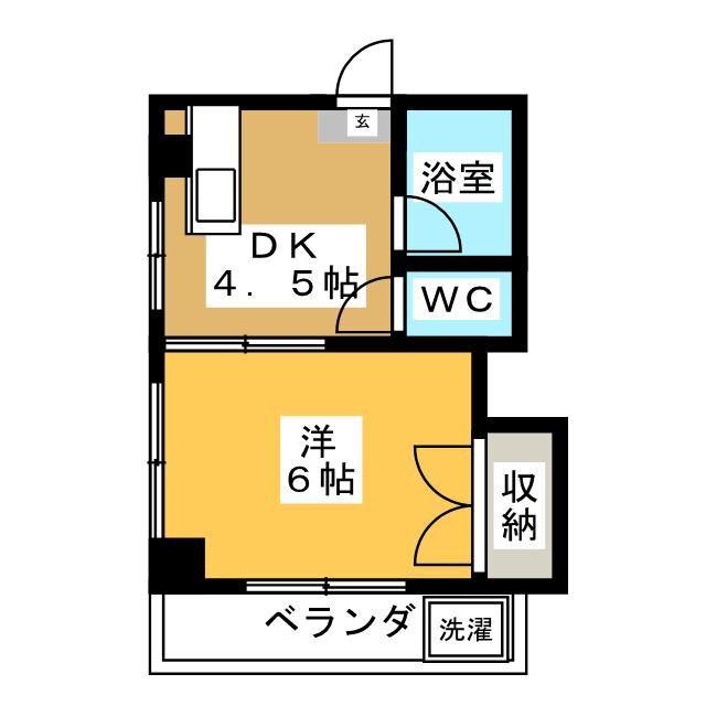 早川ビル(1DK/3階)の間取り写真
