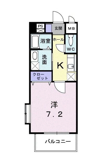 MISMO 三鷹(1K/3階)の間取り写真