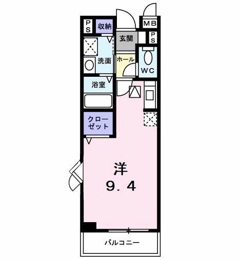 フロール(ワンルーム/1階)の間取り写真