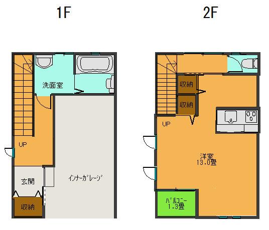 Kプレイス六供(ワンルーム/1階)の間取り写真