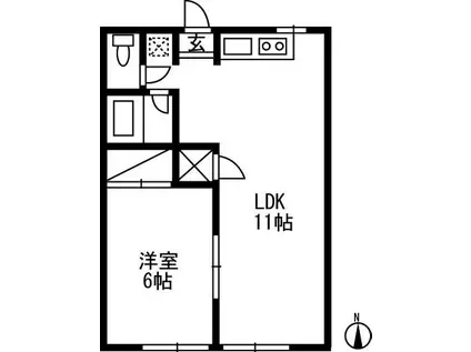 ラビットハウス分福(1LDK/2階)の間取り写真